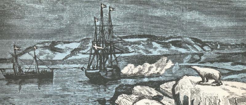 william r clark nordenskiolds fartyg vega ger salut,da det rundar asiens nordligaste udde kap tjeljuskin i augusti 1878 china oil painting image